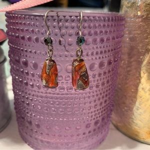 Sterling Silver & Garnet Earrings